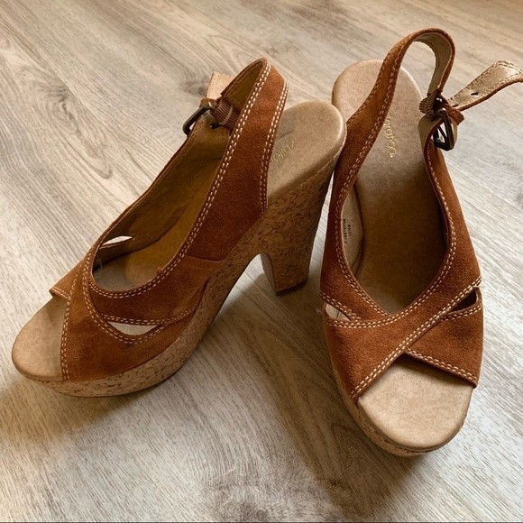 Xhilaration Cork Wedge Sandals, Size 9 - Picture 1 of 5